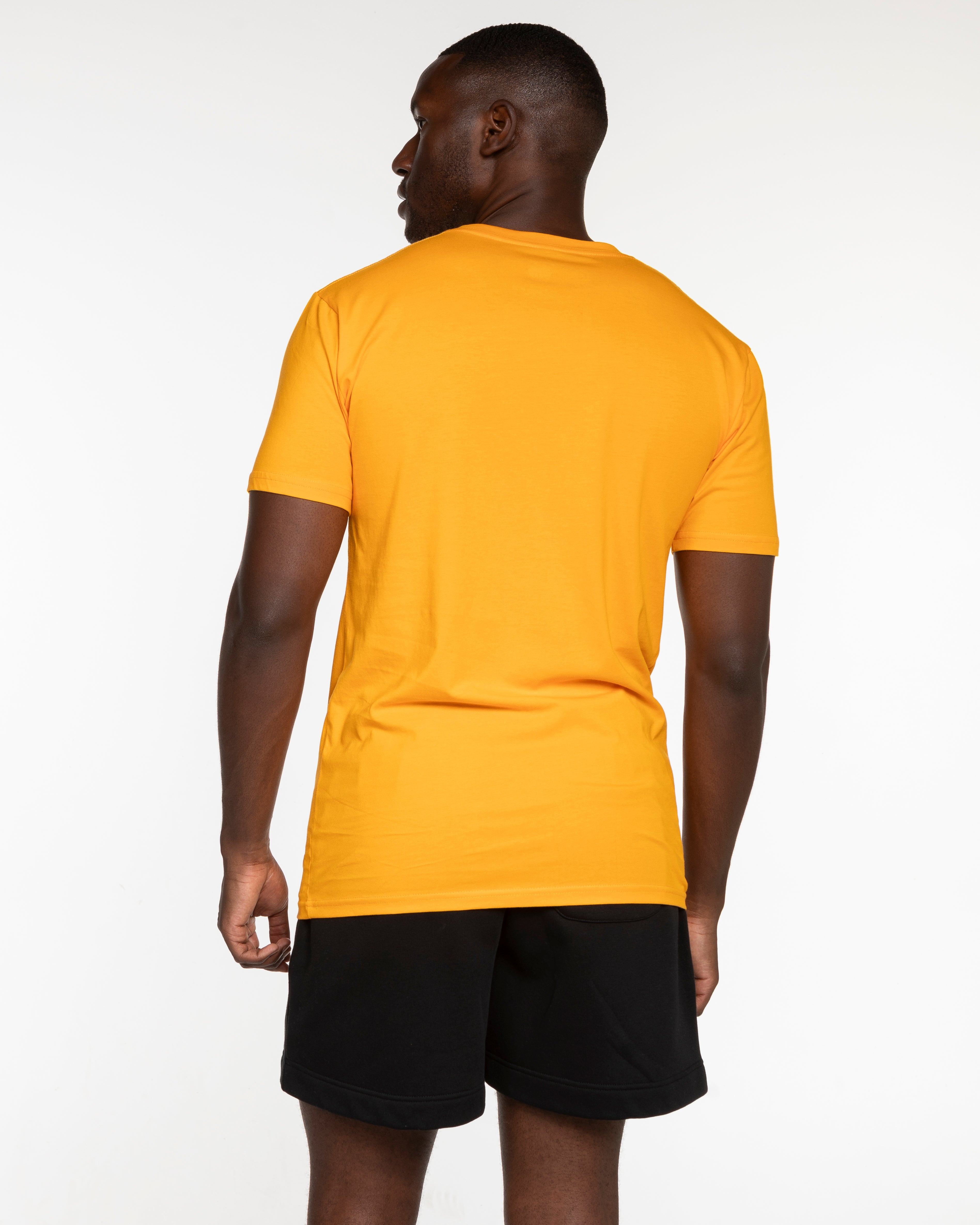 The Mens Tee - Gold - Bodi - Center Chest Diamond - Left Sleeve & Back Stacked - Printed - Maroon