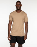 The Mens Tee - Sand - Christian Singles Hub - Left Chest - Printed - White