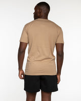 The Mens Tee - Sand - Christian Singles Hub - Left Chest - Printed - White