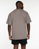 The Mens Heavyweight Tee - Washed Gray - Align Pilates Studio - Left Chest & Back Stacked - Printed - Black