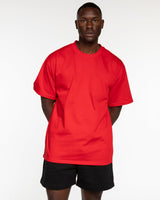 The Mens Heavyweight Tee - Red - JL Marketing - Left Chest & Back Image - Printed - White