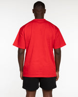 The Mens Heavyweight Tee - Red - JL Marketing - Left Chest & Back Image - Printed - White