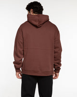 The Mens Hoodie - Chestnut - MECHA - Left Chest & Back Center Spine - Off White