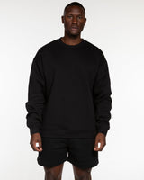 Commit Fitness - Mens Crewneck - Black with Oat