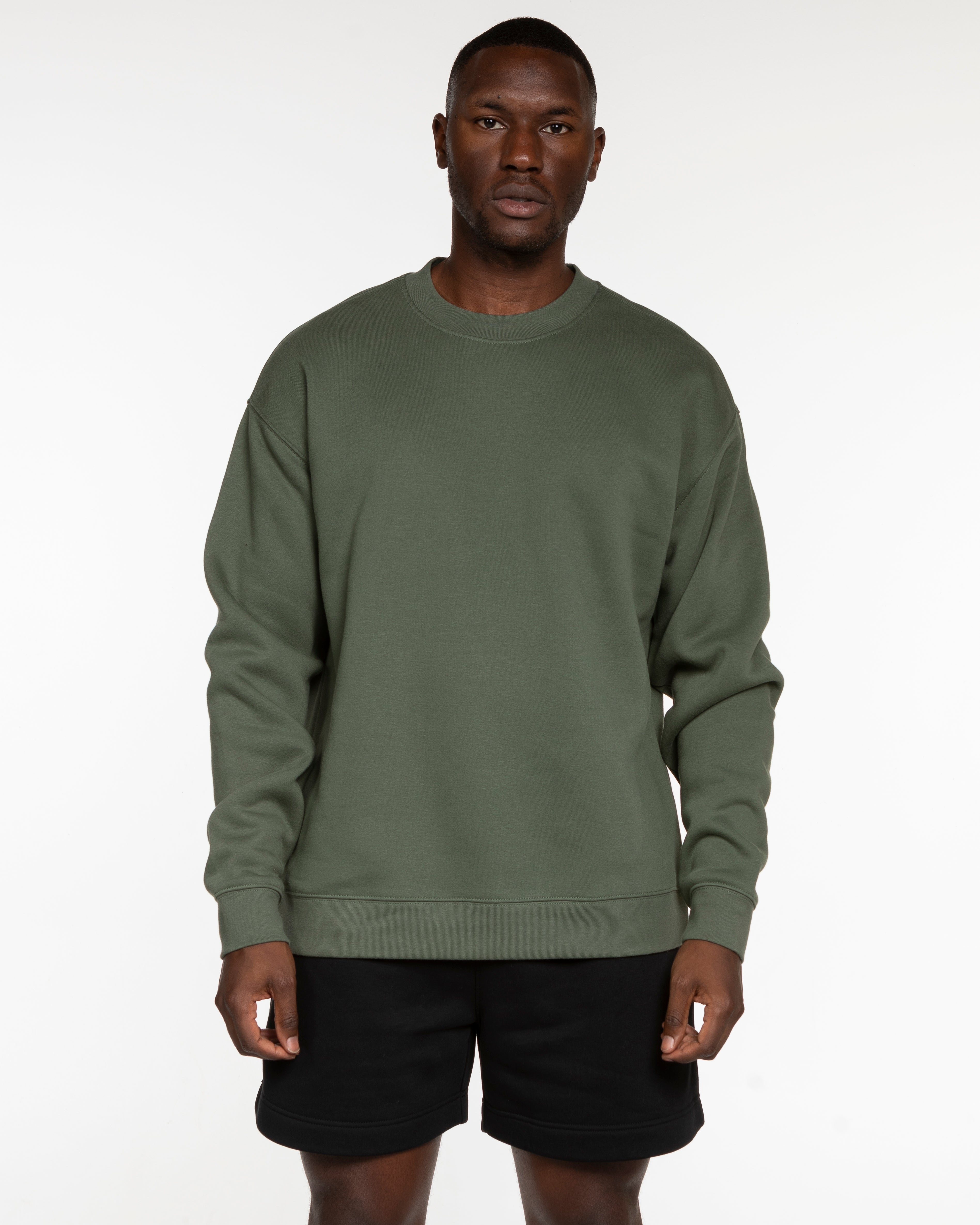 The Mens Crewneck - Cypress - Alterd - Center Chest Stacked - Tone on Tone
