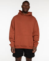 The Mens Hoodie - Cinnamon - Powerhouse Fitness - Front Upper Pocket & Full Back - Printed - Off White