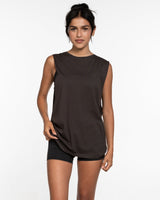 The Muscle Tank - Charcoal - Core Reform - Left Chest - Printed - White