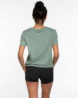 The Womens Tee - Sage - Balanced Self - Left Chest & Back Stacked - Printed - White