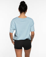 The Mens Tee - Pale Blue - Cafe Elysa - Left Chest & Center Back - White