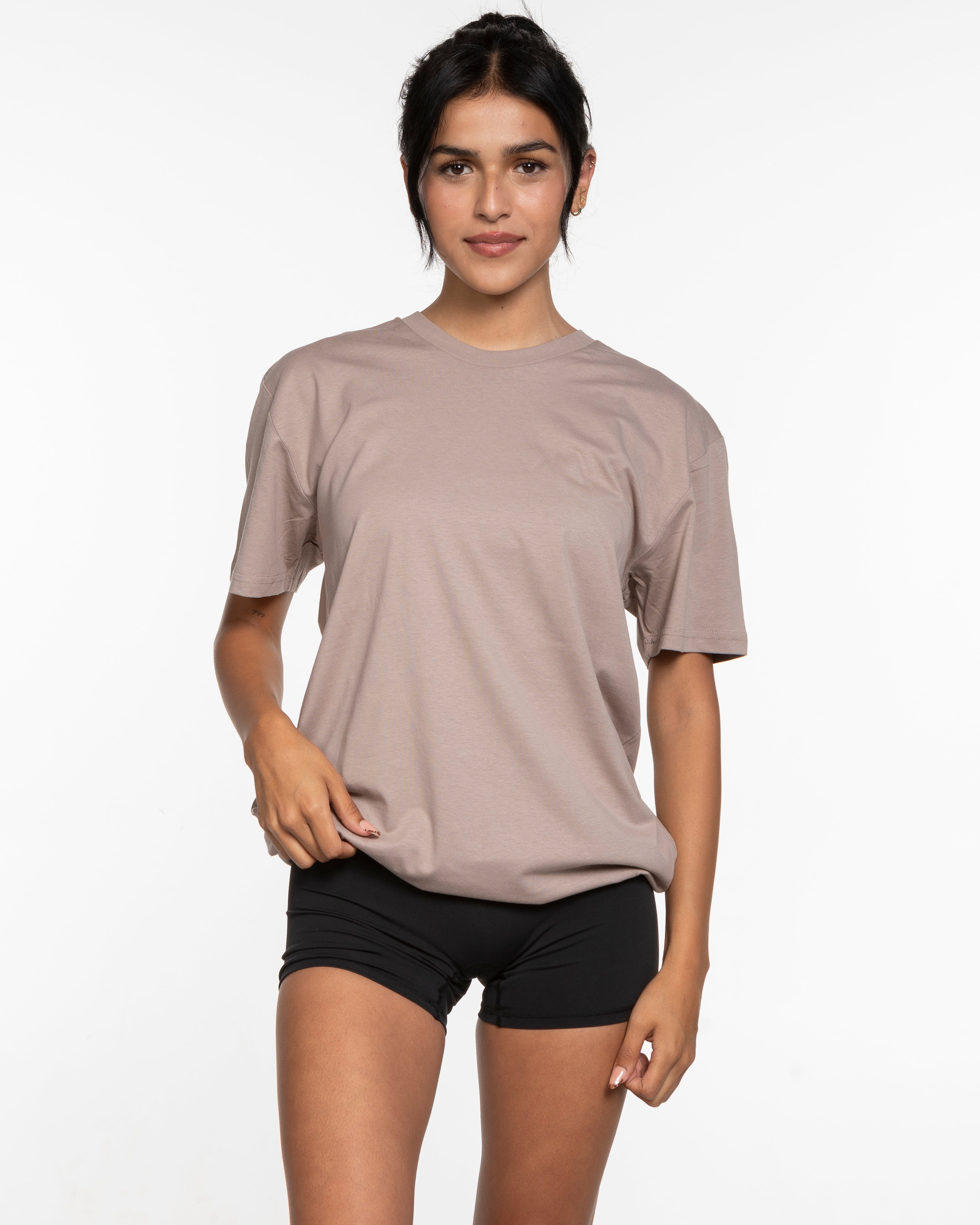 The Mens Tee - Mushroom - Cafe Elysa - Left Chest & Center Back - White