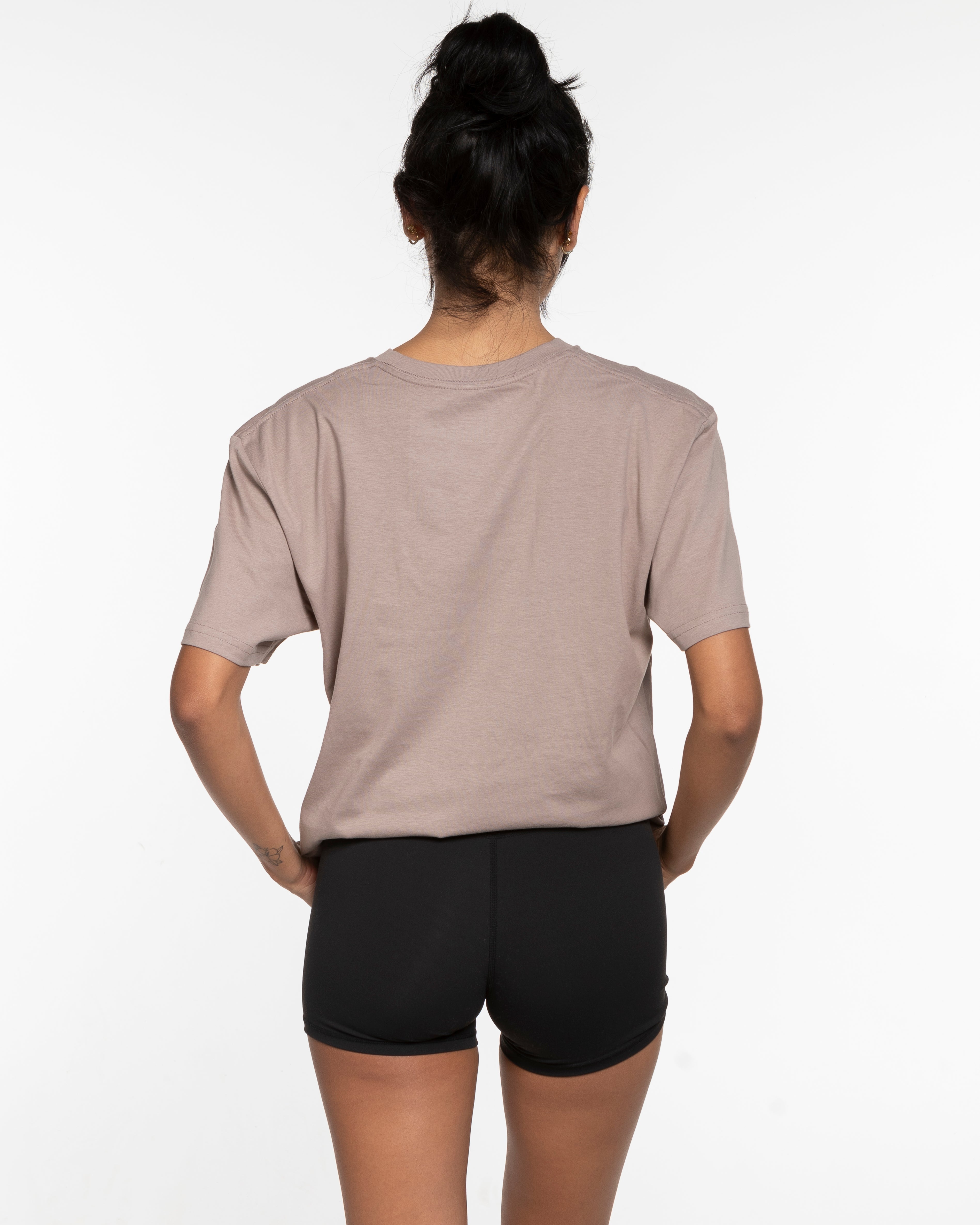 The Mens Tee - Mushroom - Cafe Elysa - Left Chest & Center Back - White