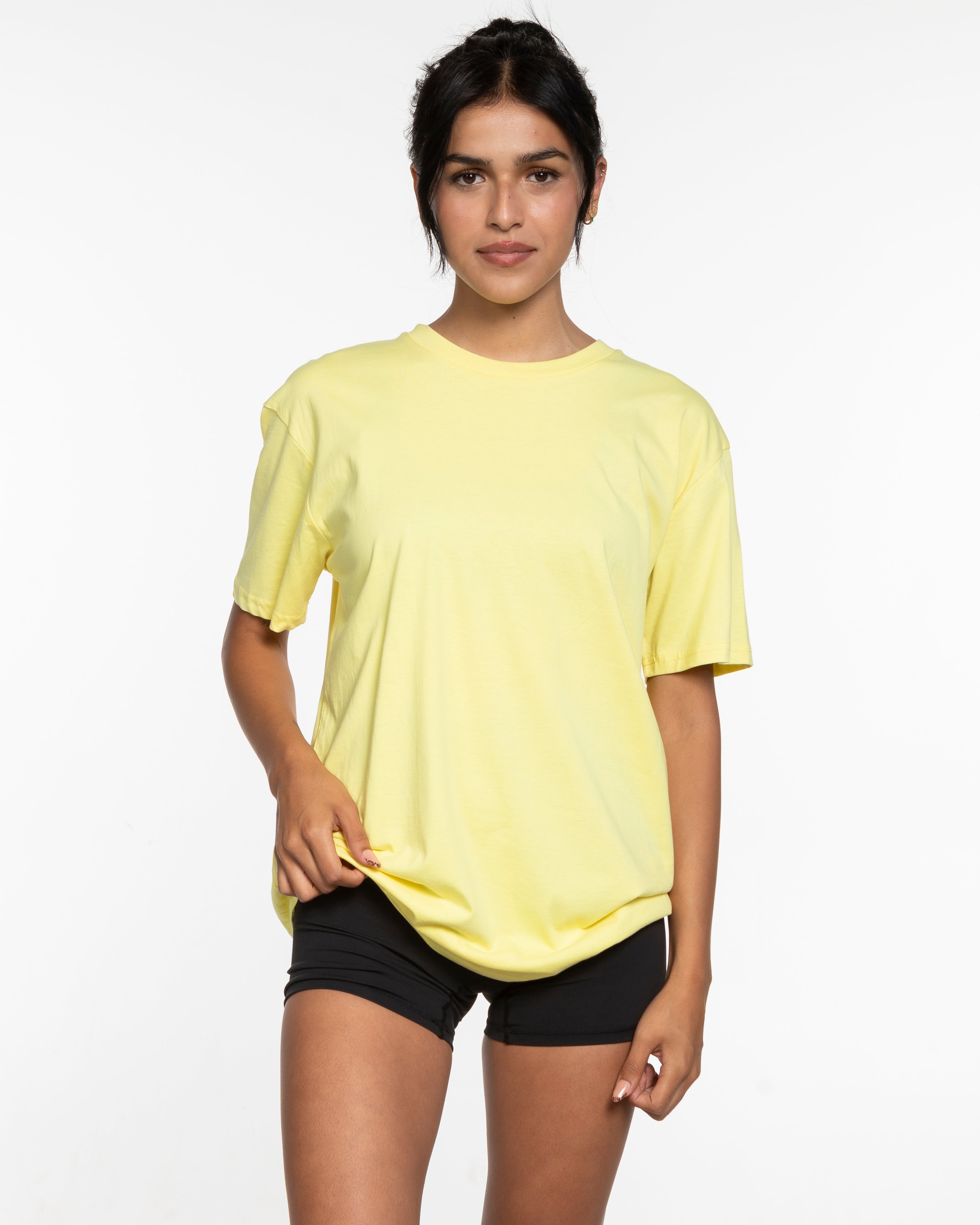 The Mens Tee - Lemon - F4Mom-TriValley - Center Chest Stacked & Center Back Stacked - Printed - White