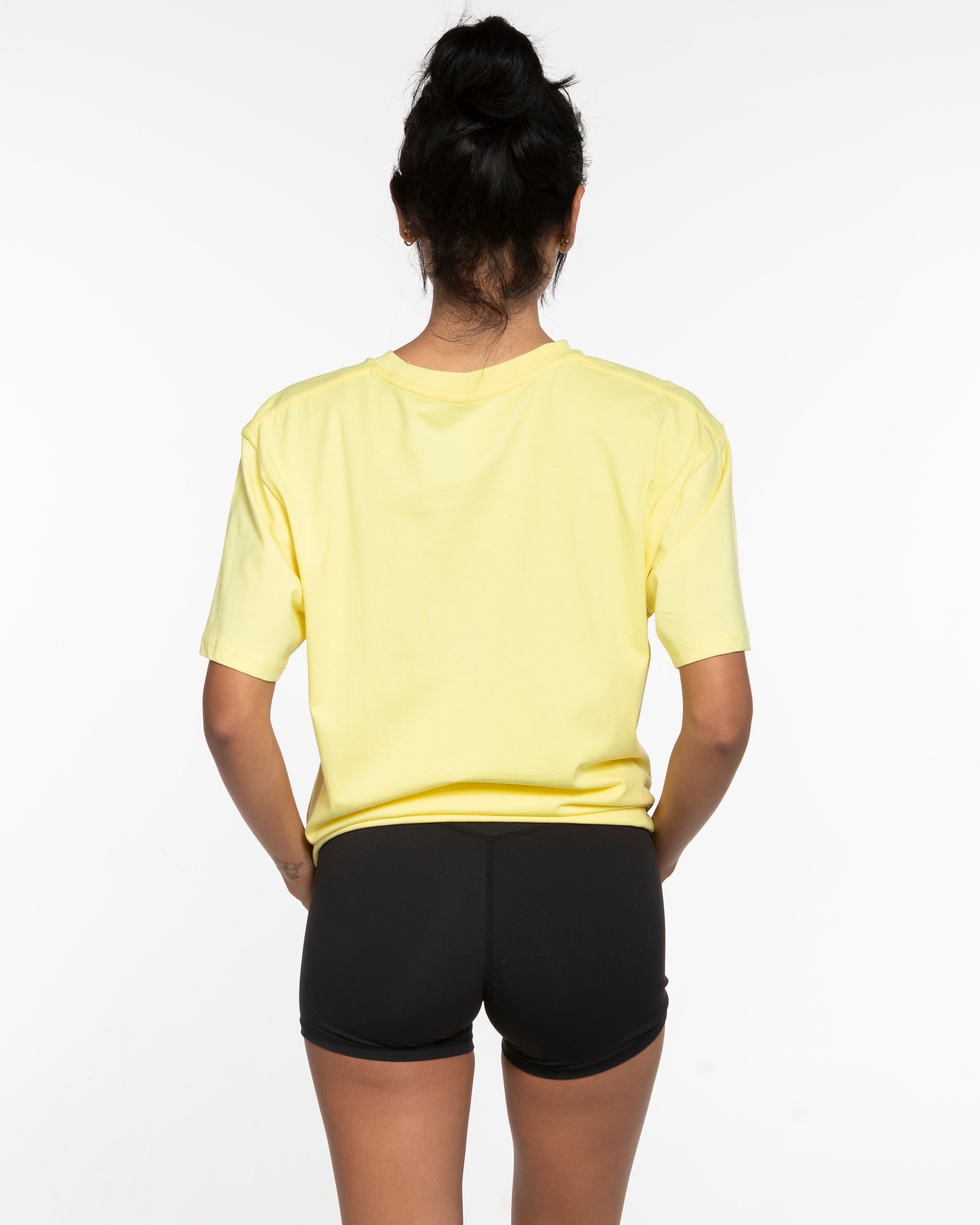 The Mens Tee - Lemon - F4Mom-TriValley - Center Chest Stacked & Center Back Stacked - Printed - White