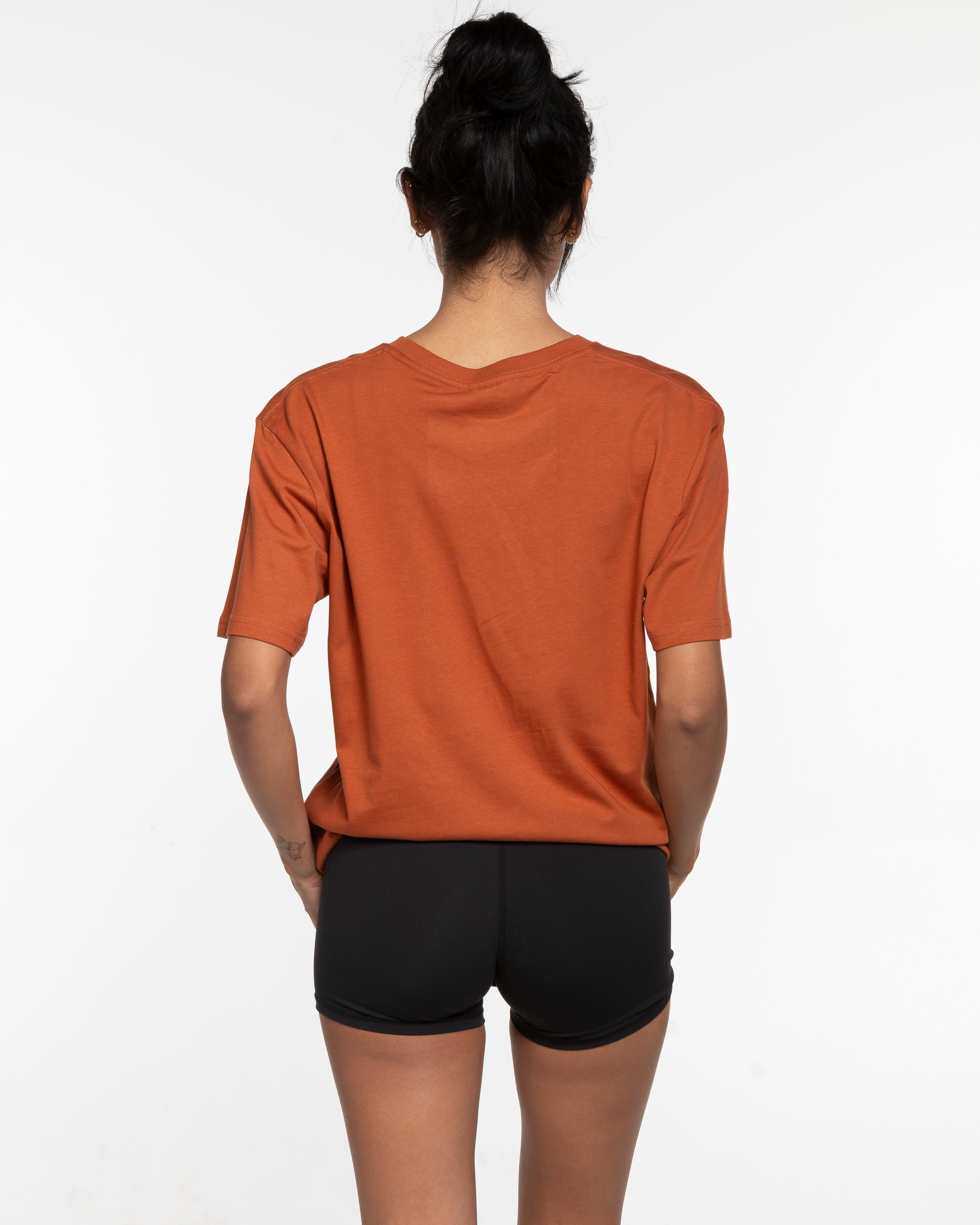 The Mens Tee - Copper - Odyssey Performance - Center Chest Stacked - Printed - White