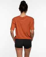 The Mens Tee - Copper - Odyssey Performance - Center Chest Stacked - Printed - White