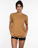 The Mens Tee - Camel - Christian Singles Hub - Center Chest Stacked & Center Back Neckline - Printed - White
