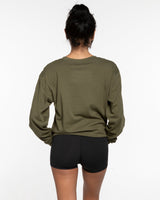 The Mens Long Sleeve - Army - REKINECTED - Center Chest & Center Back Circular - Printed - Black
