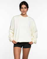The Mens Heavyweight Long Sleeve - Butter - Core Reform - Center Chest Stacked - Printed - White