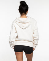The Mens Classic Hoodie - Off White - Karve - Right Chest & Back Bottom - Printed - Brown