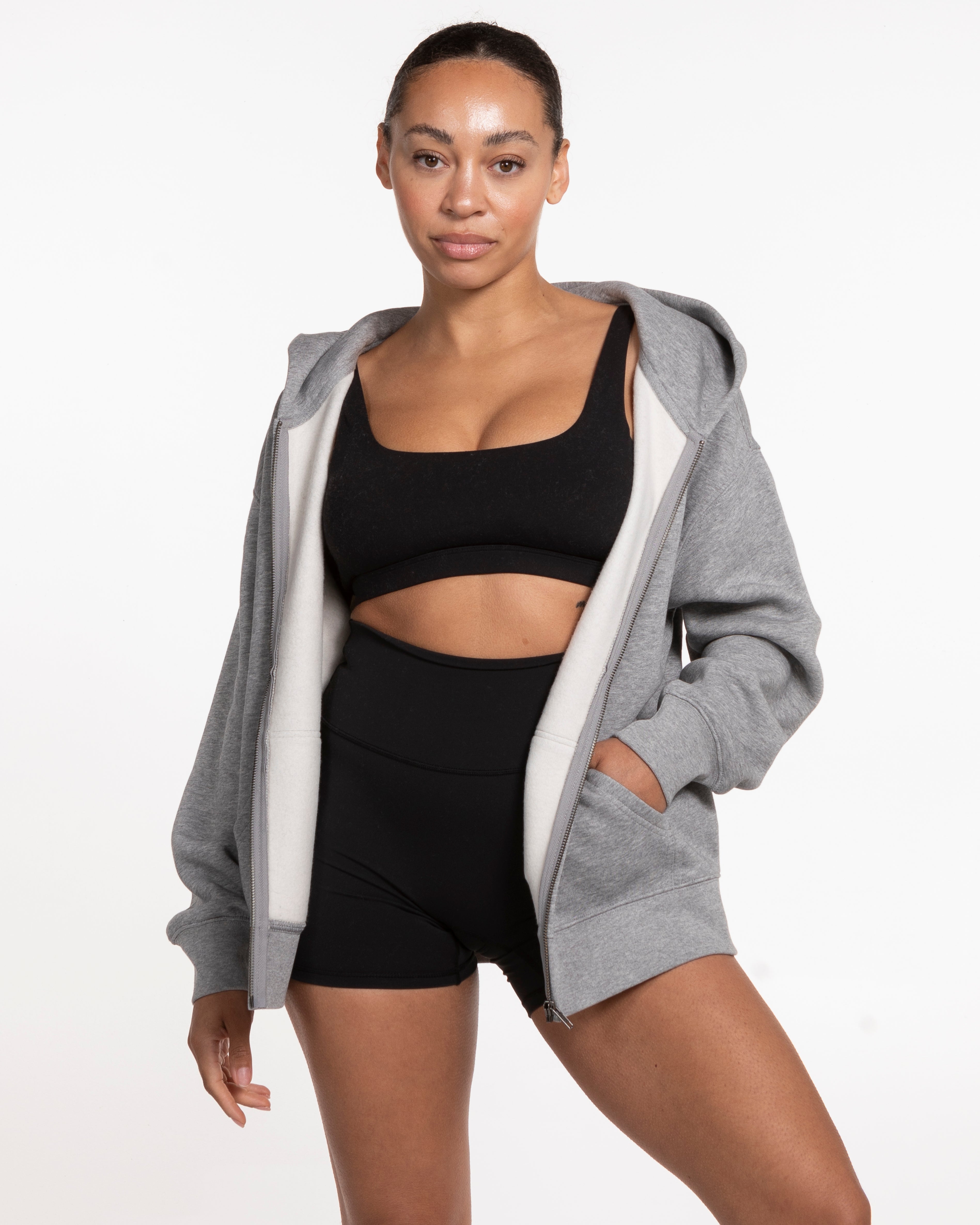 White House Pilates Womens Zip Hoodie - Heather