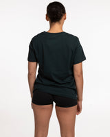 The Womens Tee - Pine Green - Christian Singles Hub - Left Chest - Printed - White