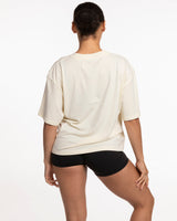 The Womens Oversized Tee - Butter - Surf Salutations - Left Chest & Back Stacked - Printed - Teal