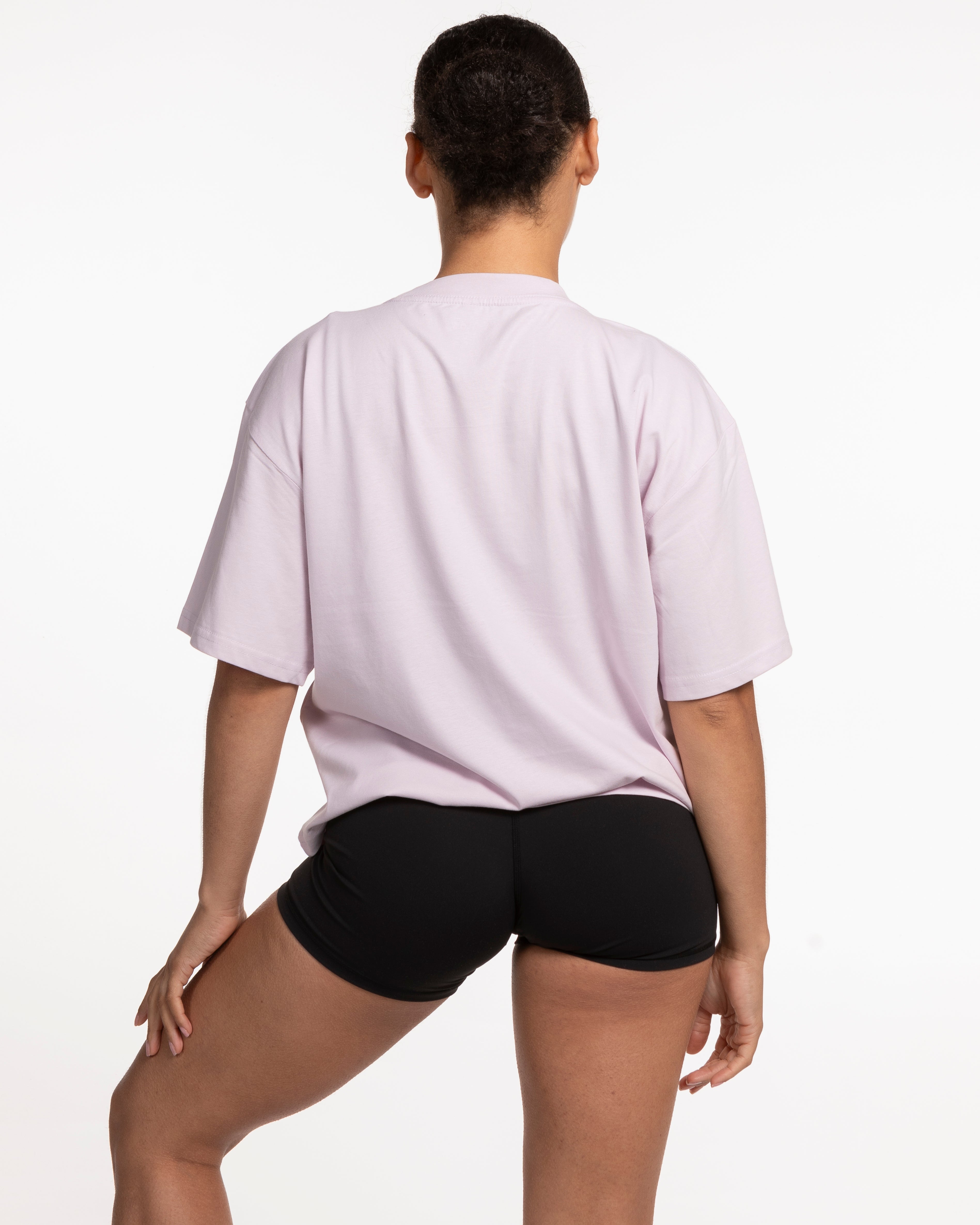 The Womens Oversized Tee - Orchid - Powerhouse Fitness - Center Chest Arched - Printed - Full Color