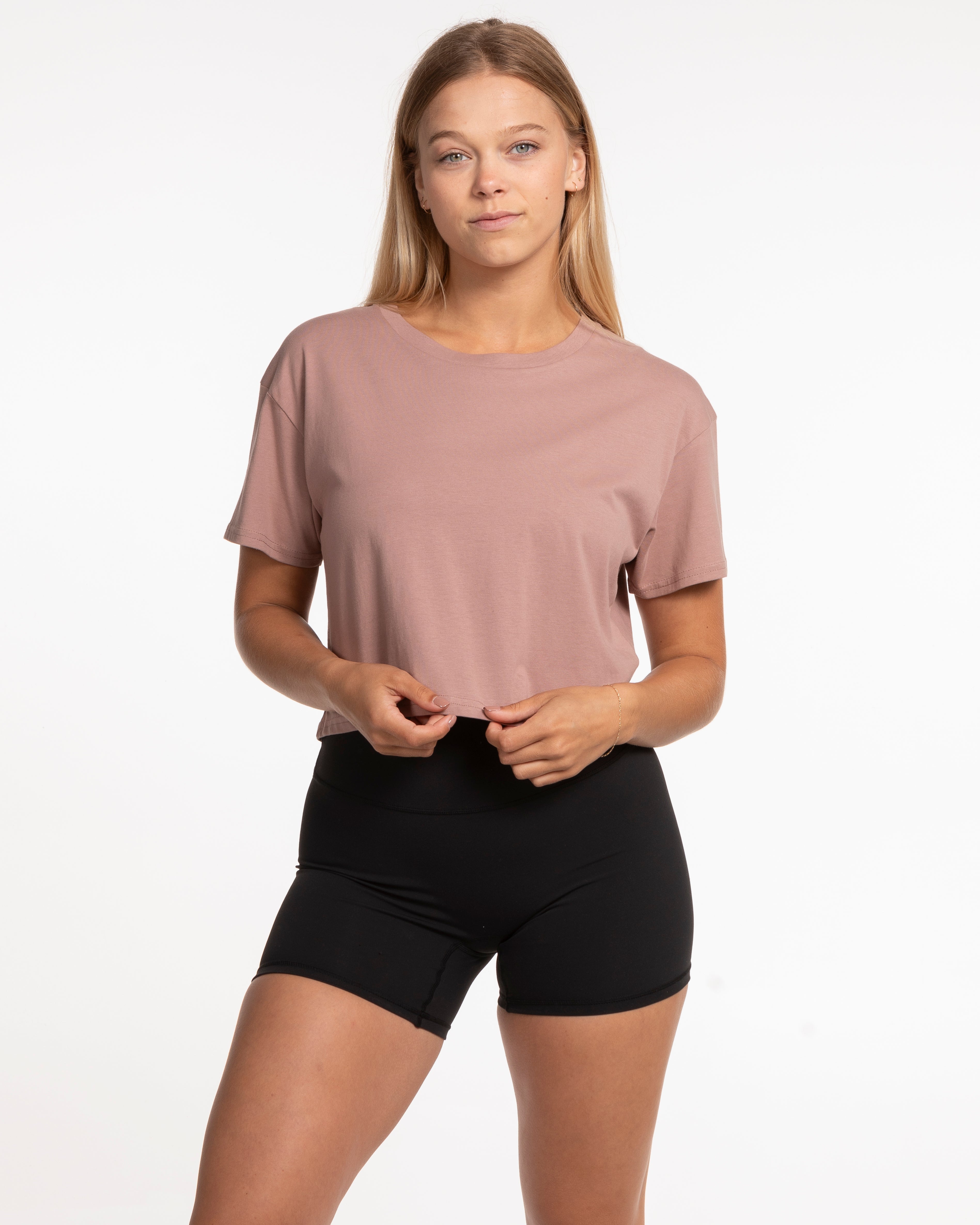 Motivate Movement Crop Tee - Clay
