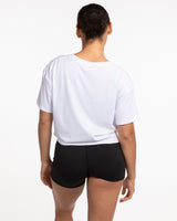 The Crop Tee - White - OCWC - Center Chest Stacked - Printed - Green