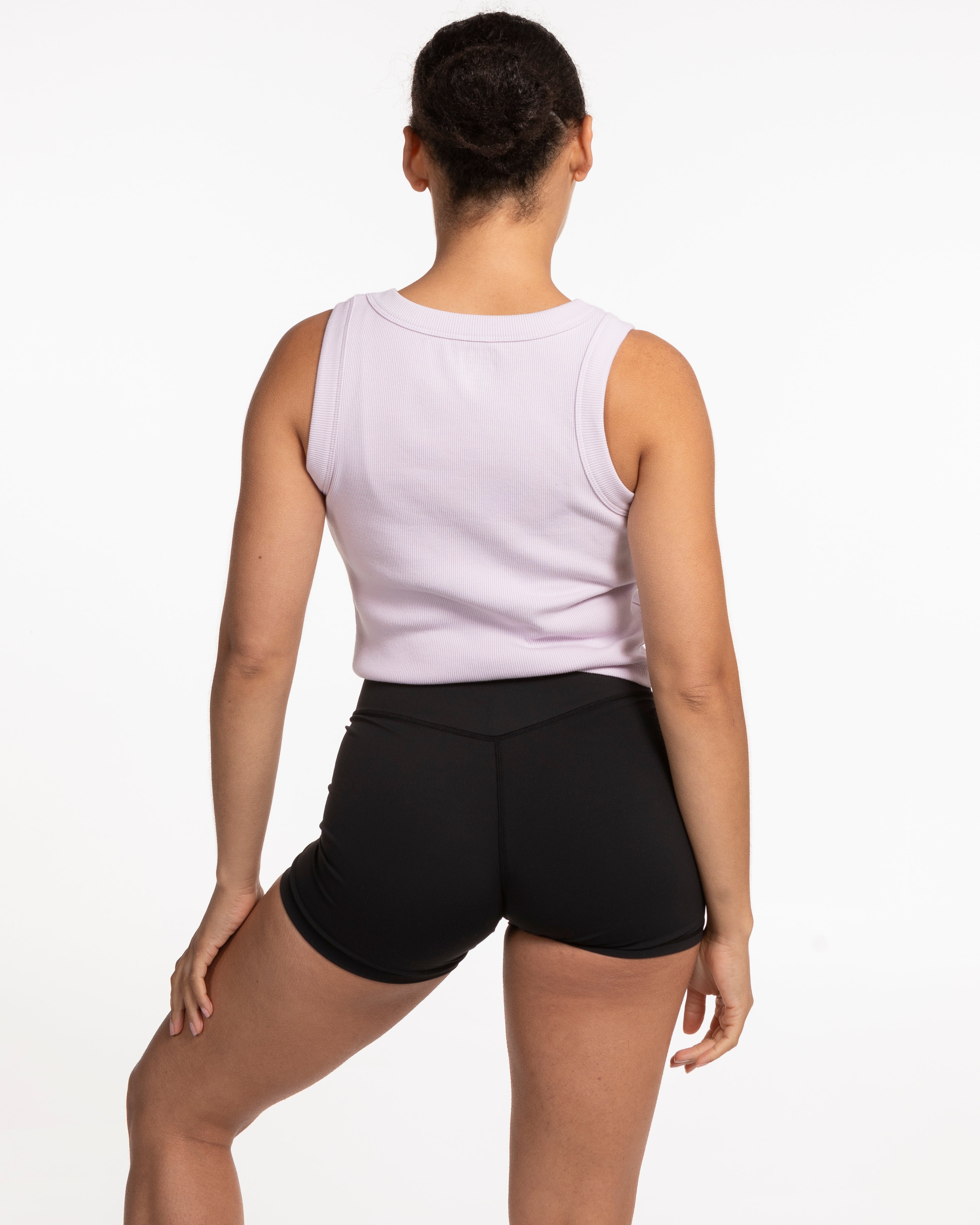 The Ribbed Crop Tank - Orchid - Training Club - Center Chest Stacked - Embroidered - White