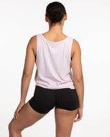 The Crop Tank - Orchid - HIIT Performance - Left Chest Stacked & Back Mountains - Printed - White