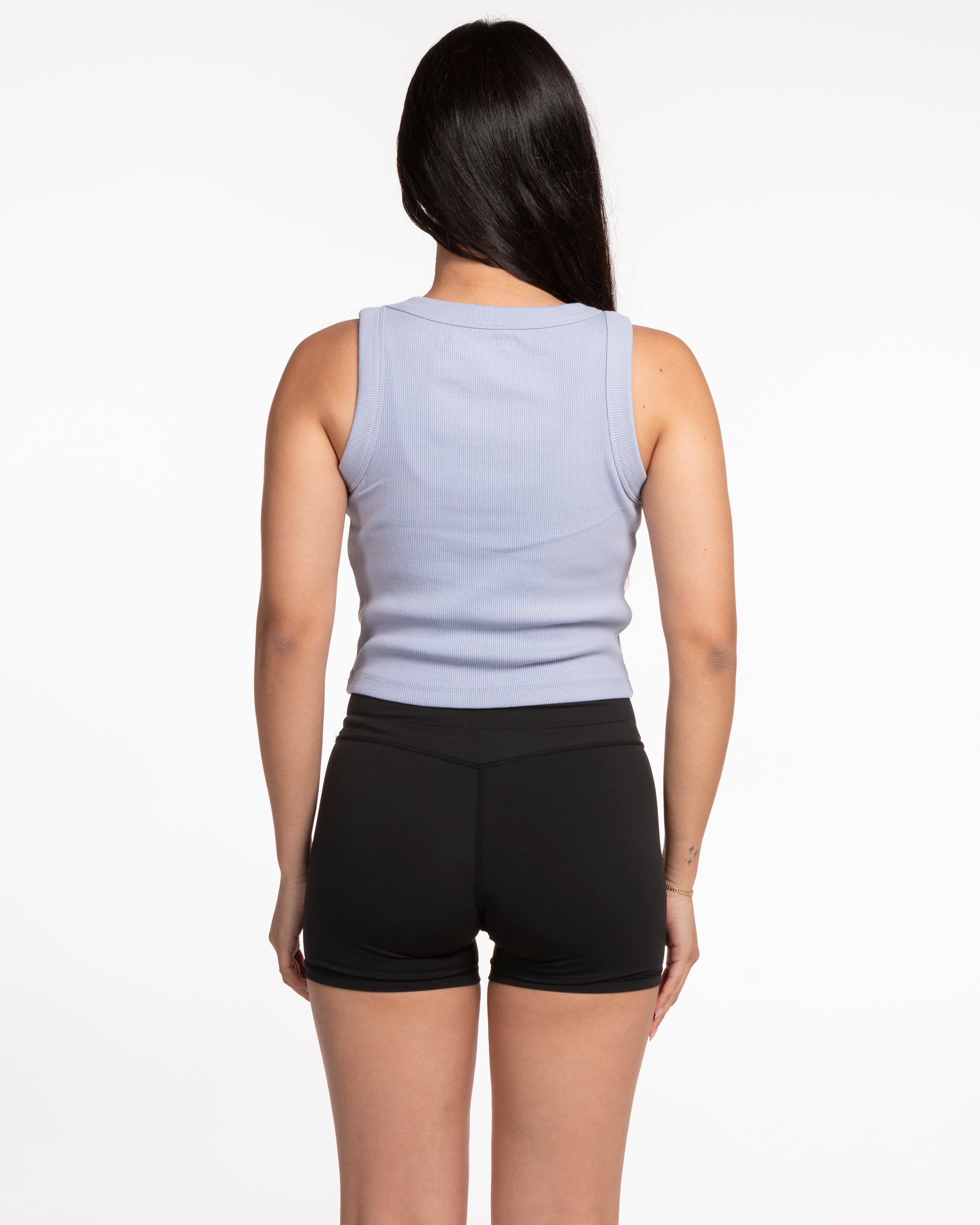 The Ribbed Crop Tank - Powder - Training Club - Center Chest - Embroidered - Tone on Tone