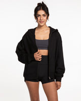 The Womens Zip Hoodie - Black - Saltvault Location - Left Chest & Back Location - Printed - Blue