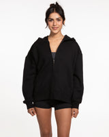 The Womens Zip Hoodie - Black - Saltvault Location - Left Chest & Back Location - Printed - Blue