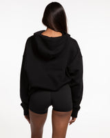 The Womens Hoodie - Black - Body Lab - Back Stacked - Printed - White