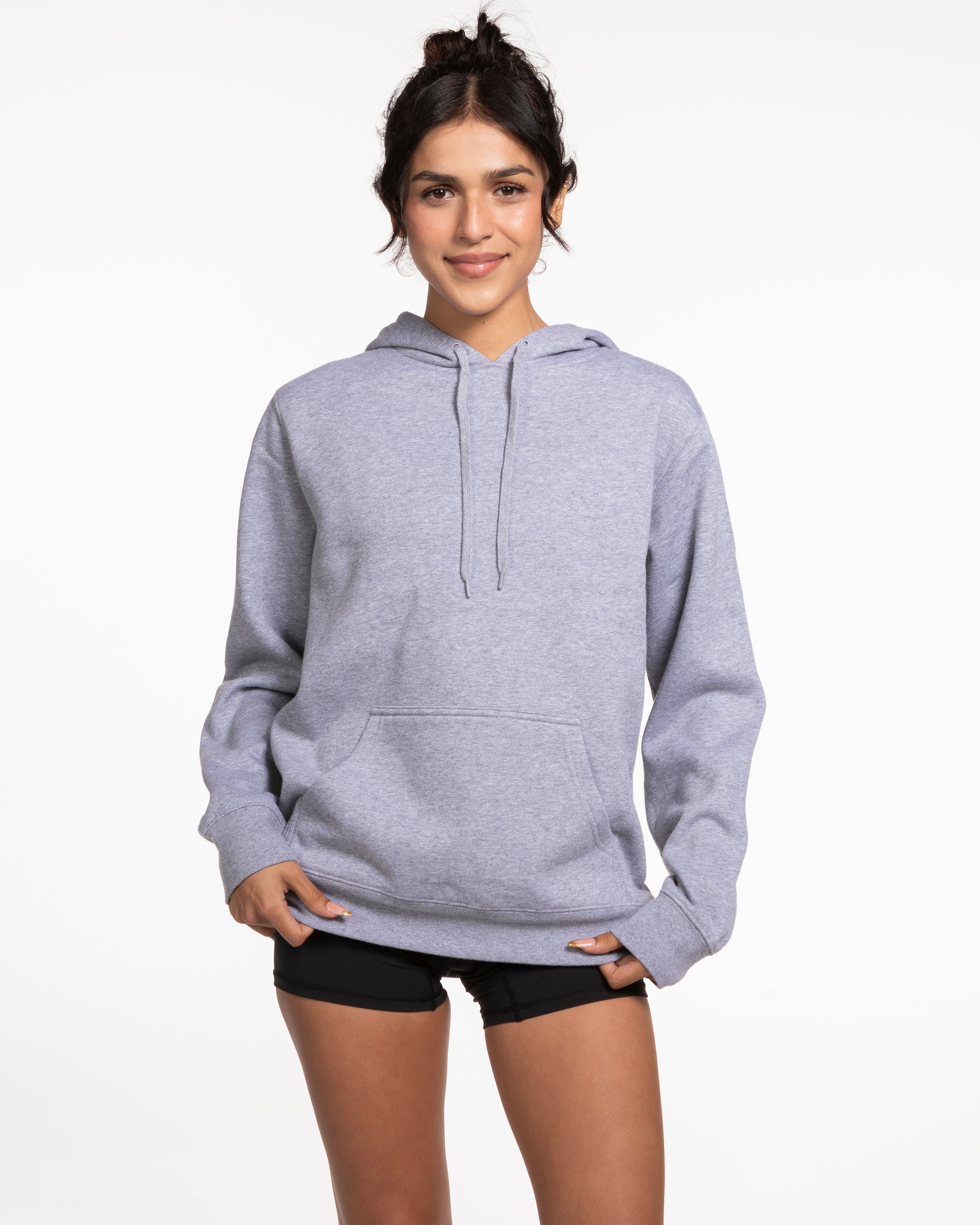 The Womens Classic Hoodie - Heather - Sweatshack - Left Chest & Back Round - Printed - Black