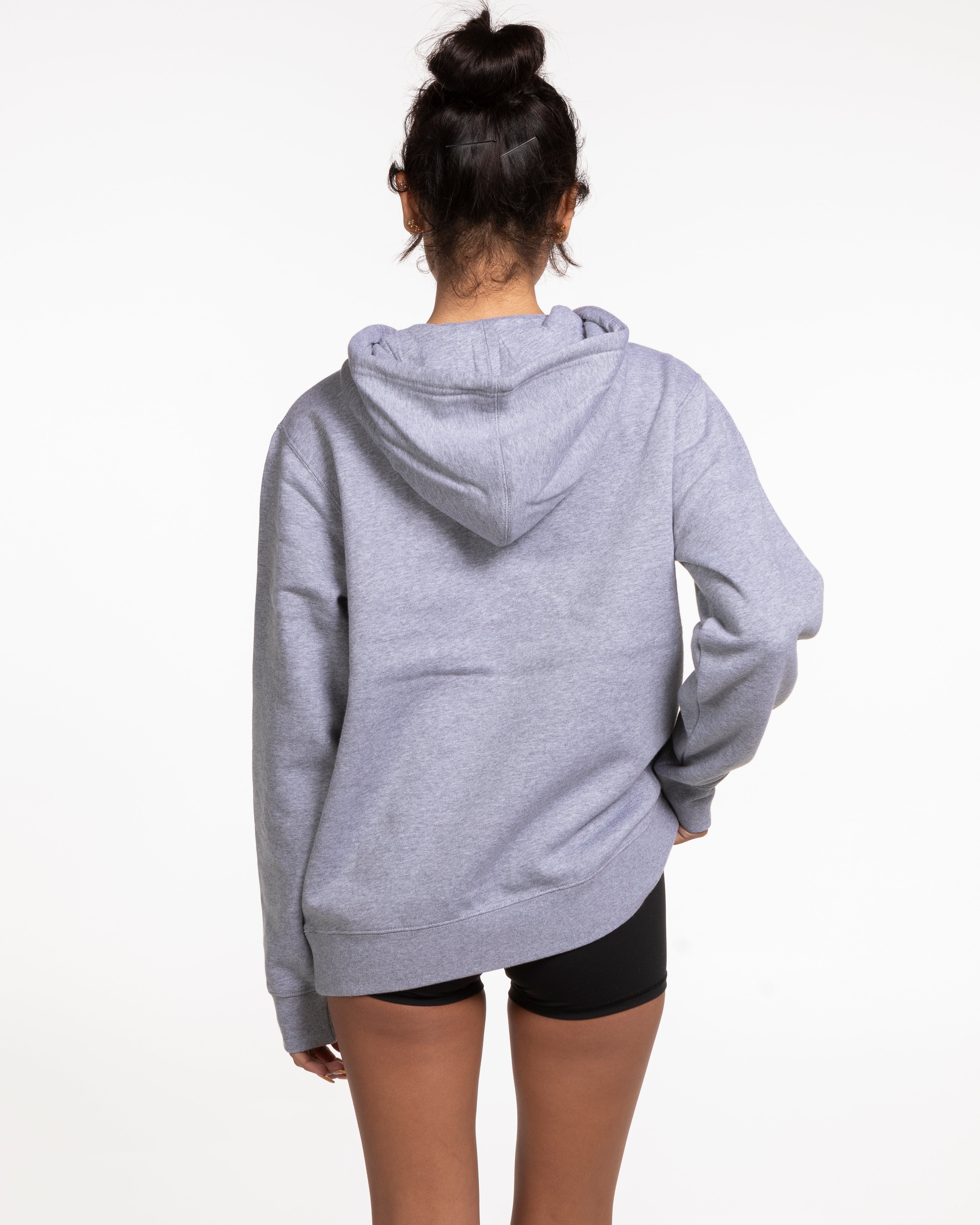 The Womens Classic Hoodie - Heather - Sweatshack - Left Chest & Back Round - Printed - Black