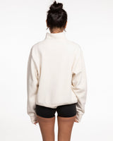 The Womens 1/4 Zip - Off White - Training Club - Left Chest Stacked - Embroidered - Mushroom