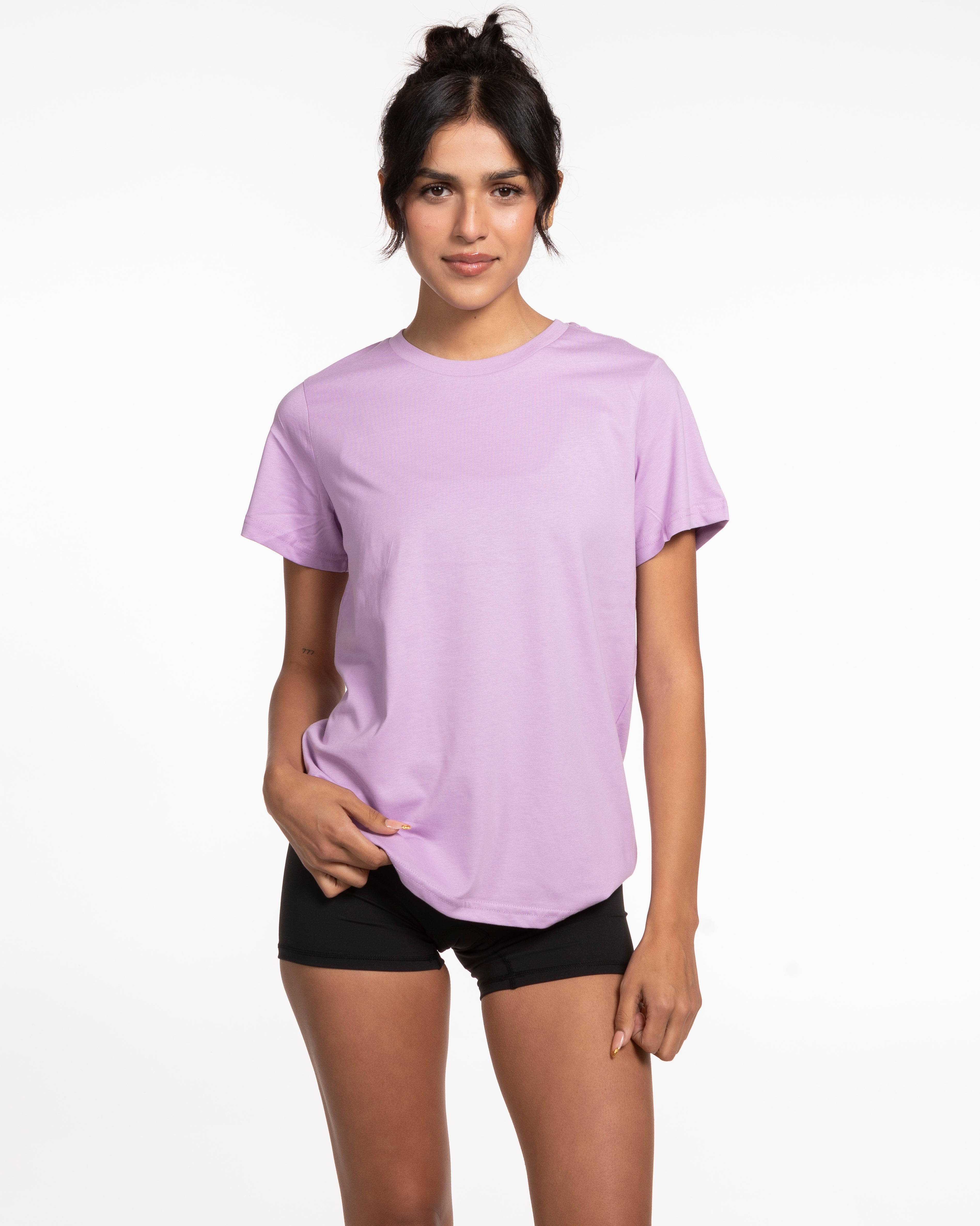 The Womens Tee - Lavender - Live Inspired - Left Chest - White