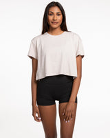 Commit Fitness - Crop Tee - Bone with Tone on Tone - Right/Center