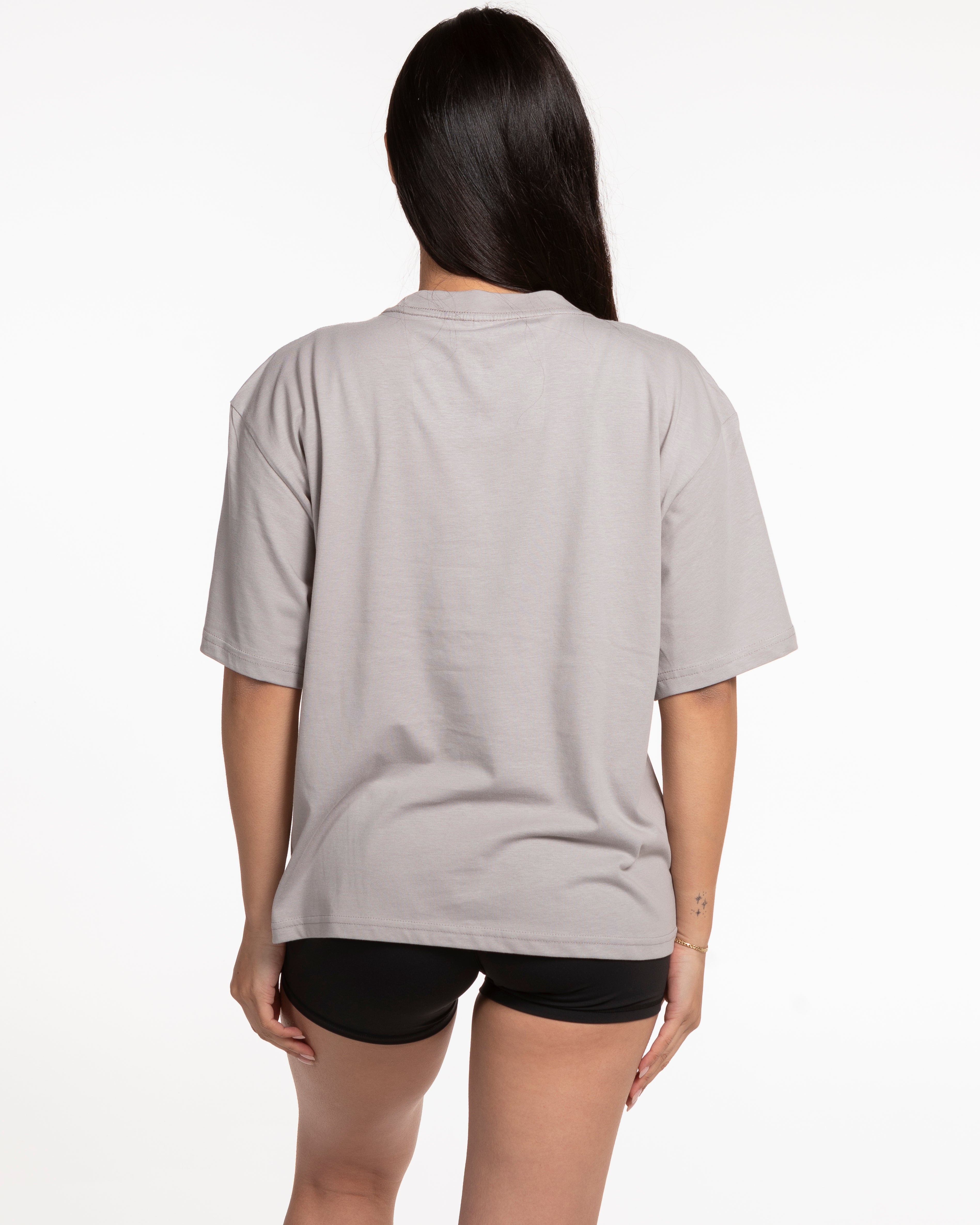The Womens Oversized Tee - Storm - STUDIO 7 - Left Chest - Printed - White