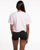 The Crop Tee - Orchid - Sultivate - Center Chest & Center Back Logo - Printed - White