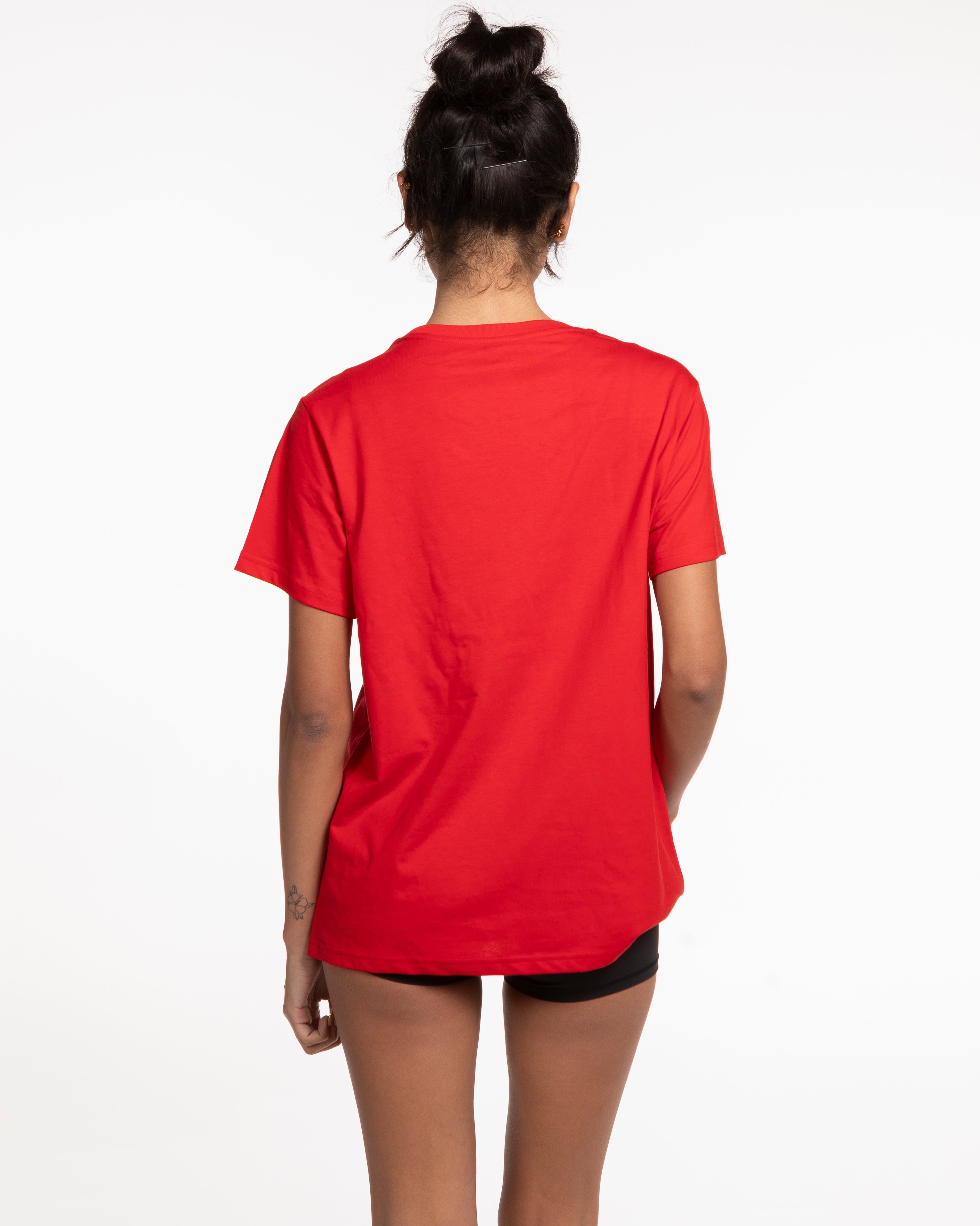 The Womens Tee - Red - Live Inspired - Left Chest - White