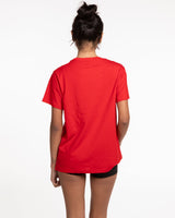The Womens Tee - Red - Live Inspired - Left Chest - White