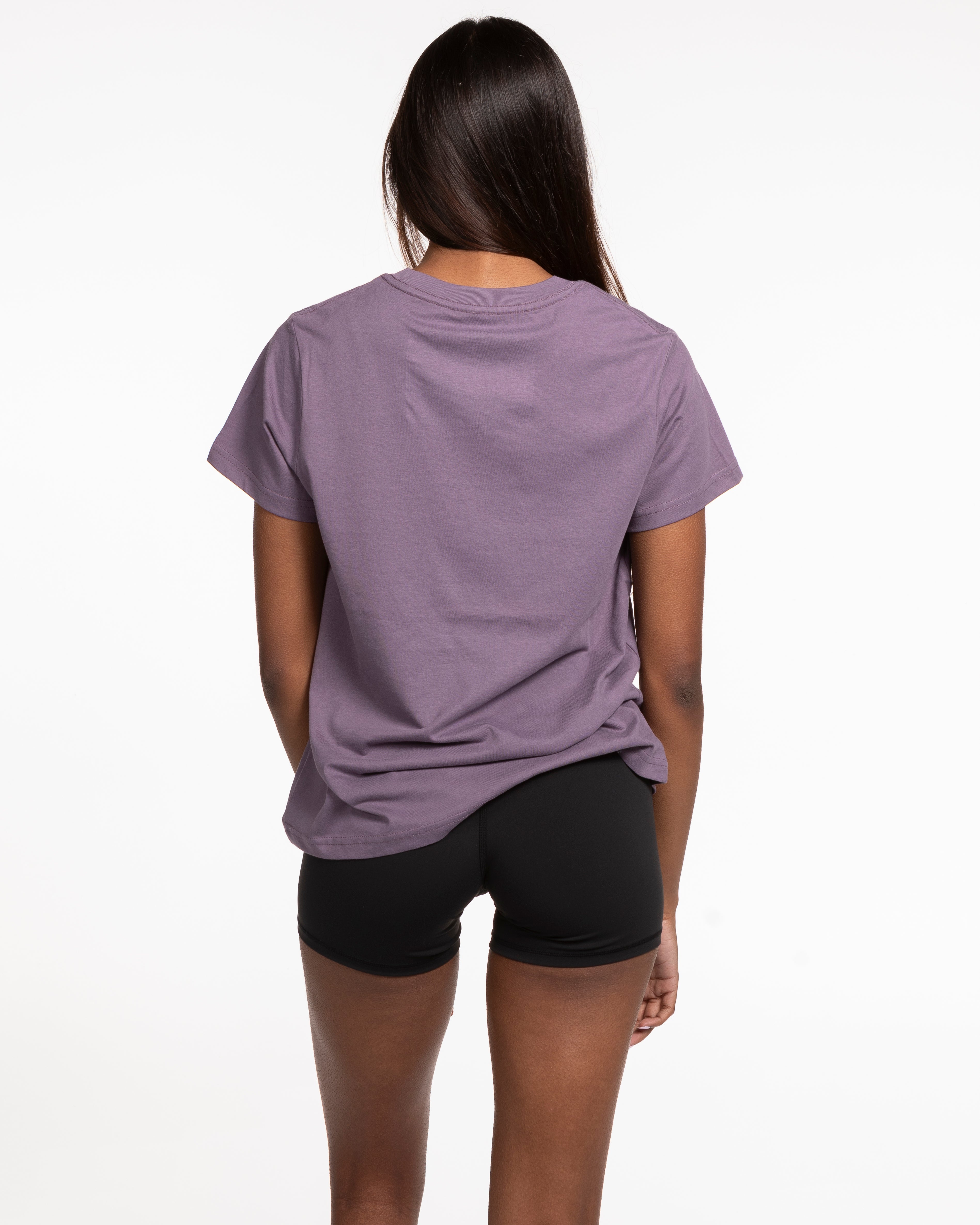 The Womens Tee - Mauve - HIIT Performance - Left Chest & Back Stacked - Printed - White