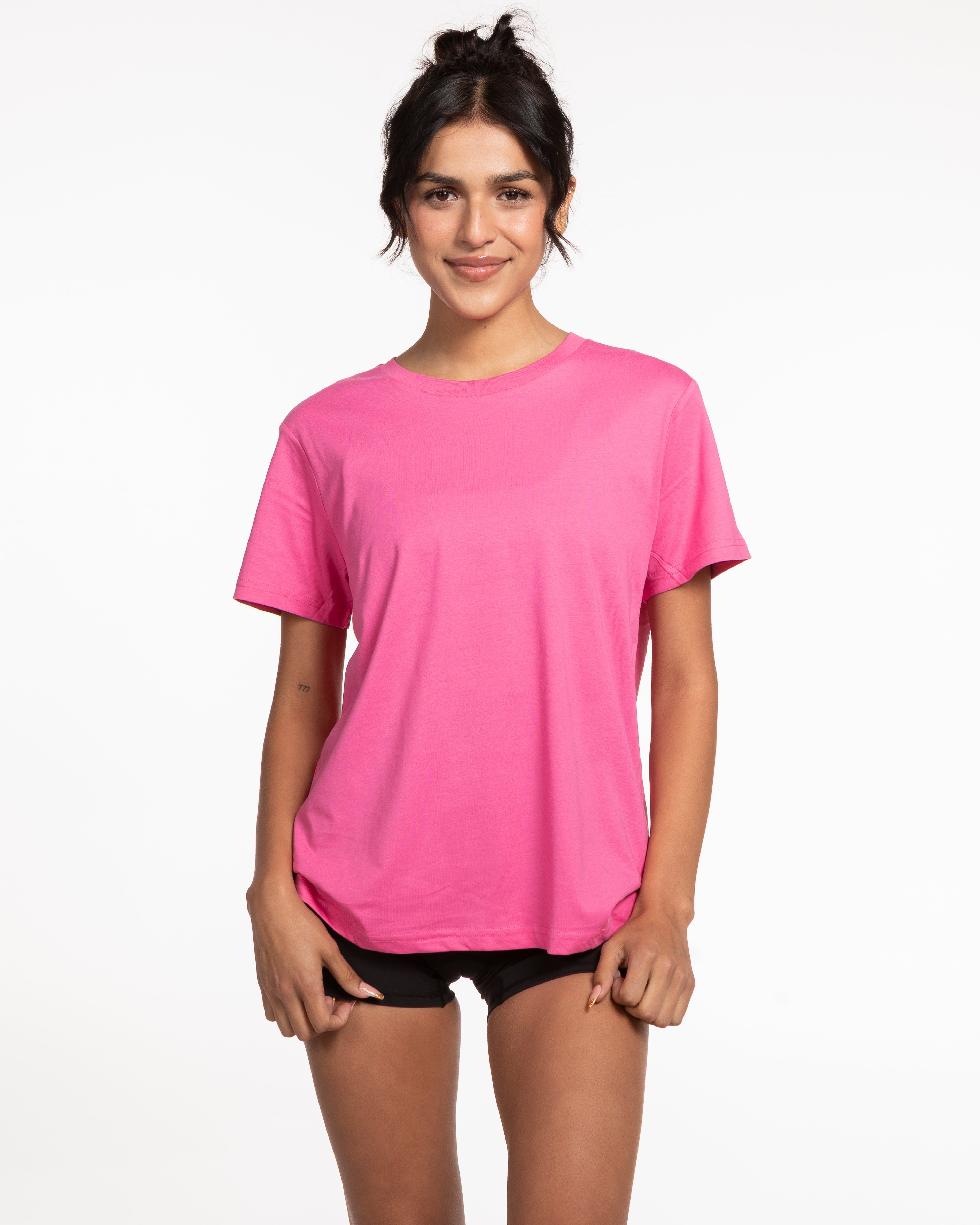 The Womens Tee - Hot Pink - Live Inspired - Left Chest - White
