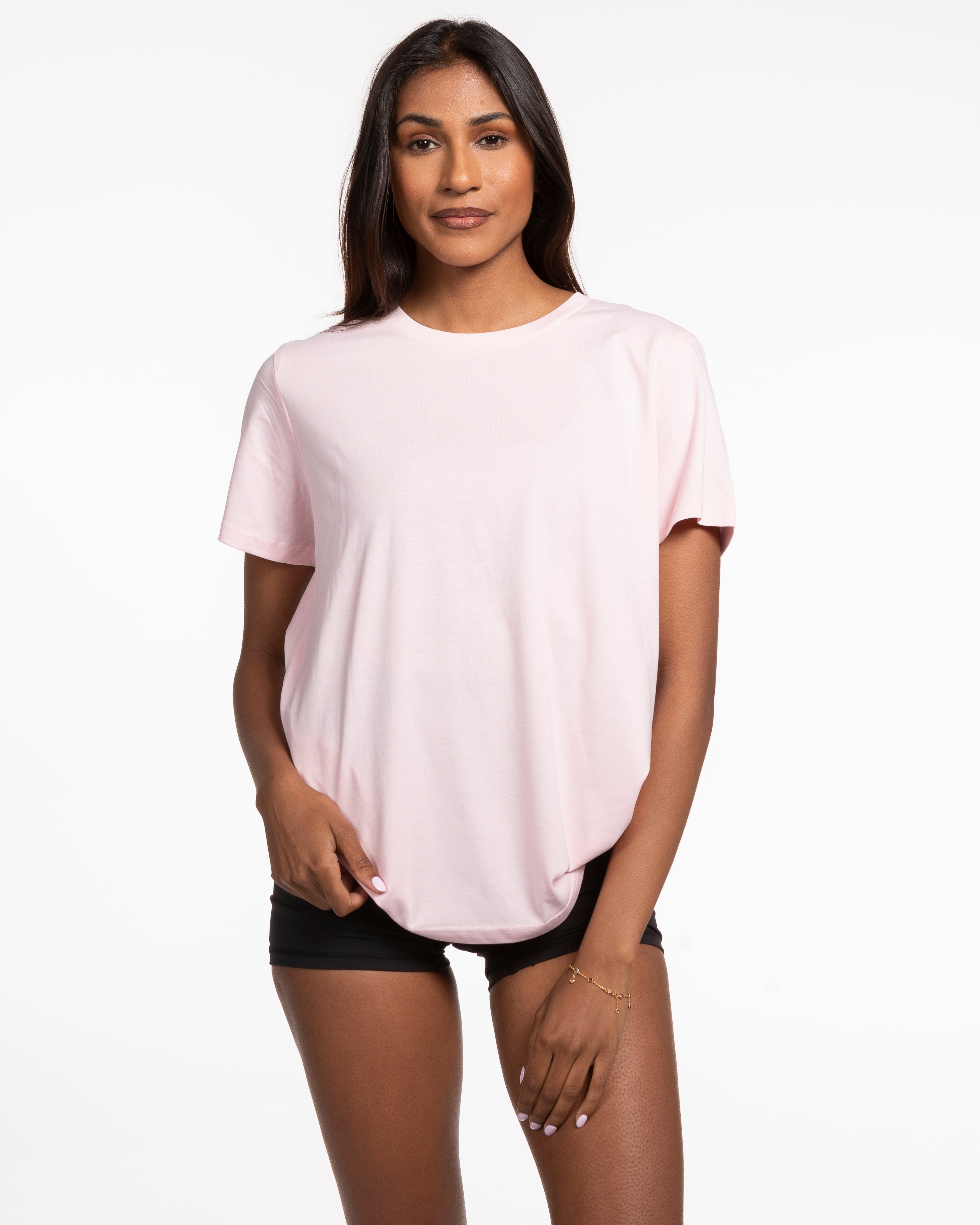 The Womens Tee - Pink - Studio 11 - Left Chest & Back Center Vertical - Printed - White