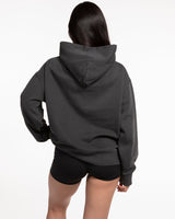 The Womens Hoodie - Washed Black - Fed By The Fruit - Left Chest - Printed - Washed Gray