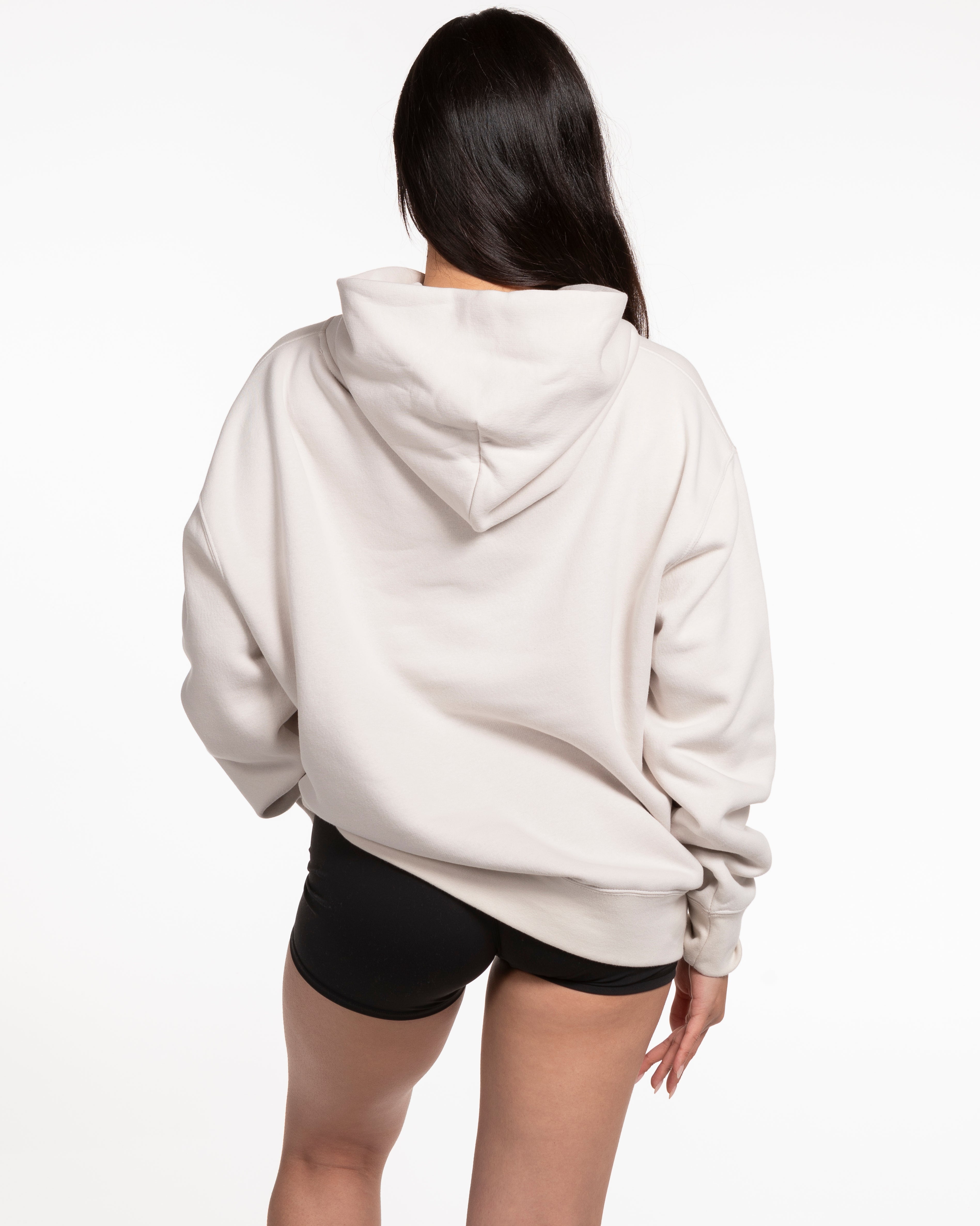 The Womens Hoodie - Bone - Infinite Dreamer - Center Chest, Right Arm & Center Back Stacked - Full Color