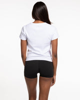 The Ribbed Baby Tee - White - Training Club - Center Chest Stacked - Embroidered - Black